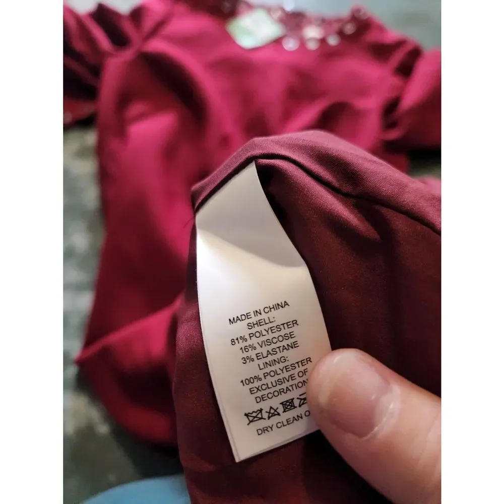 NWT KATE SPADE Red Grommet Scallop Trim Shift Dress sz 2